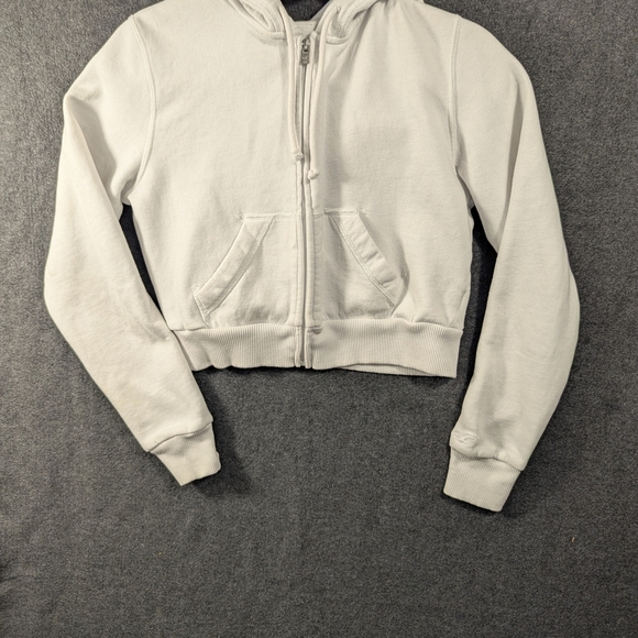 Hollister White Zip up Jacket SZ XS - Picture 1 of 6